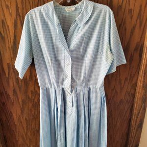 Vintage Gingham Shirt Dress